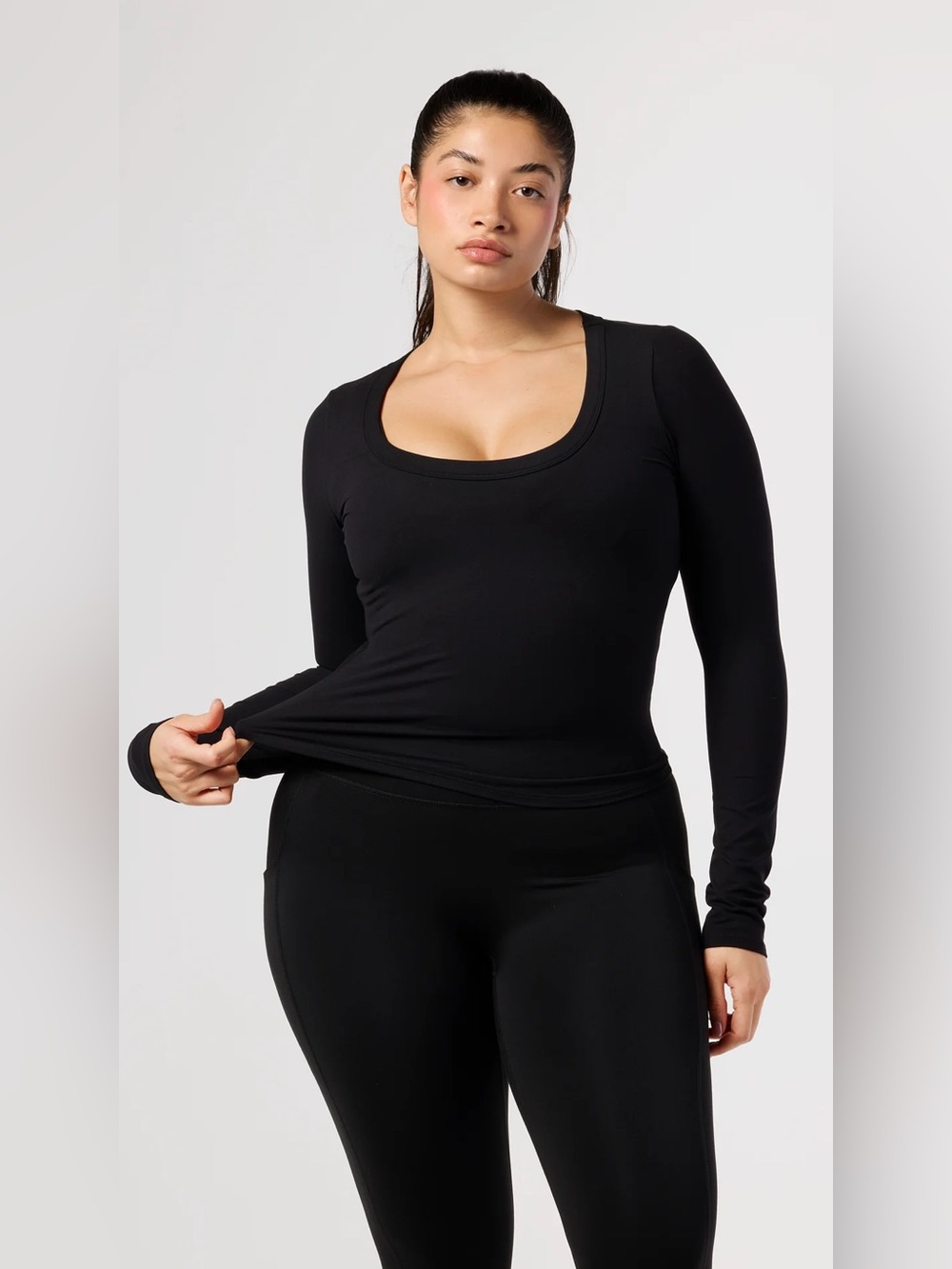 Mexx Scoop Neck Long Sleeve Top